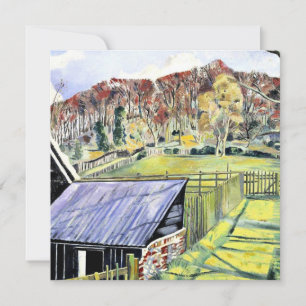 Behind the Inn, landscape painting by Paul Nash Card