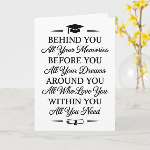 Behind You All Your Memories Graduation  Card