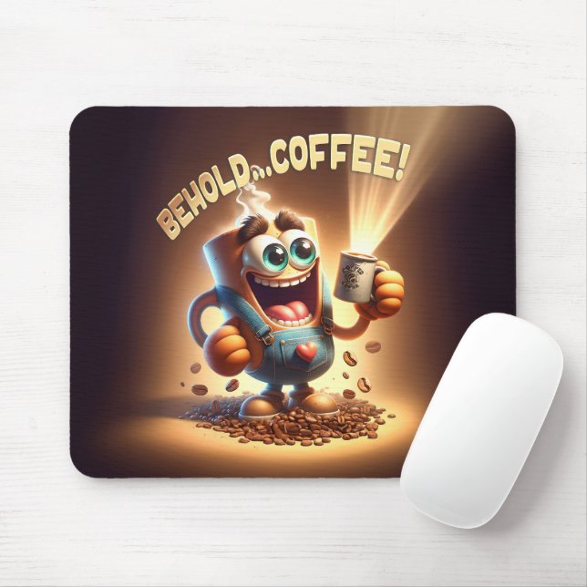 Behold...Coffee! Mouse Mat (With Mouse)