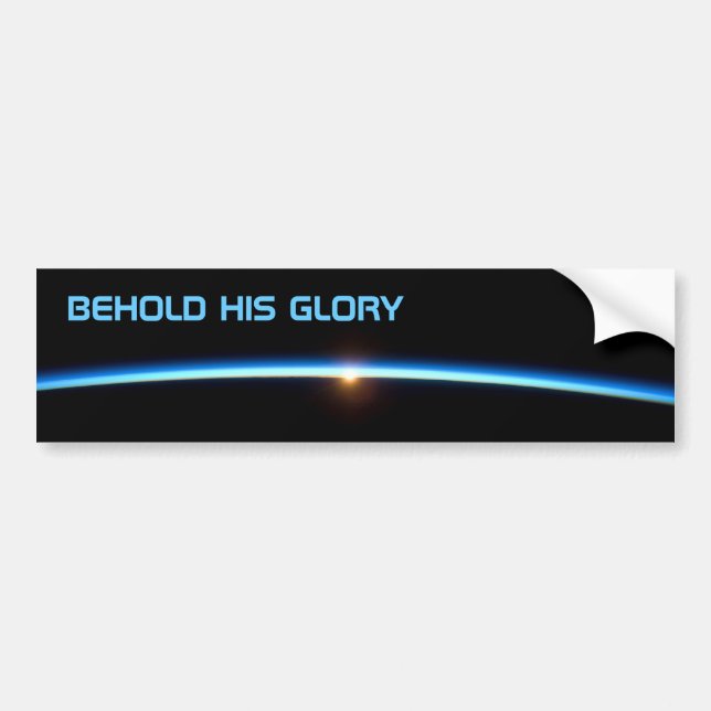 "BEHOLD HIS GLORY" Thin Blue Line Bumper Sticker (Front)