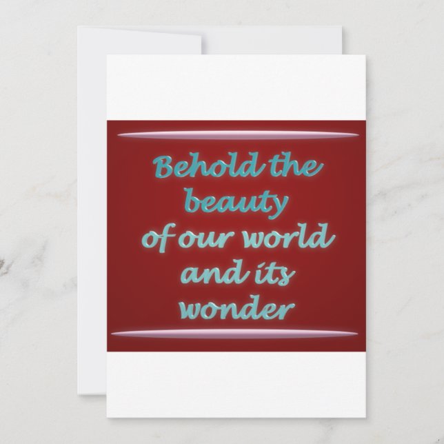 Behold the beauty poem art holiday card (Front)