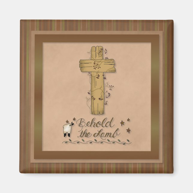 Behold the Lamb Christian Fridge Magnet (Front)