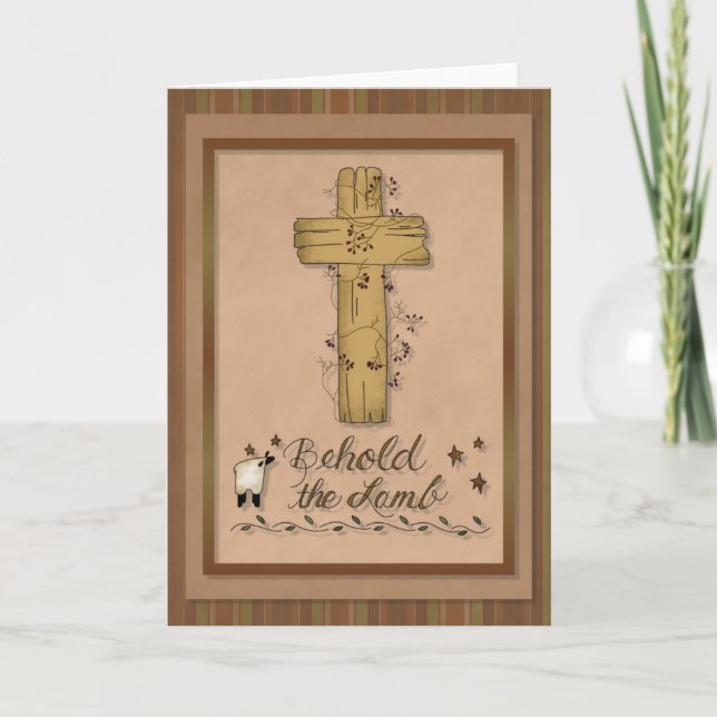 Behold the Lamb Christian Greeting Card (Front)