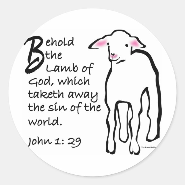 Behold the Lamb of God Classic Round Sticker (Front)