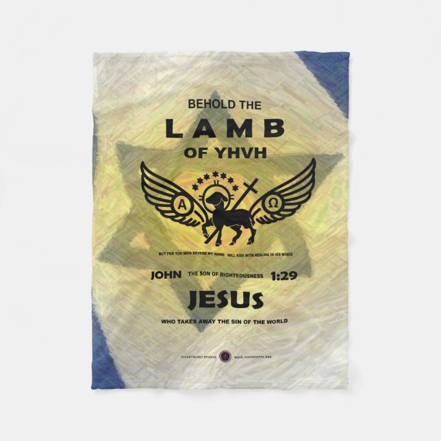 Behold the Lamb of YHVH Fleece Blanket (Front)