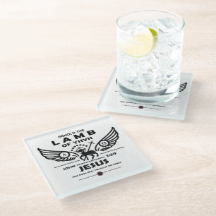 Behold the Lamb of YHVH Glass Coaster