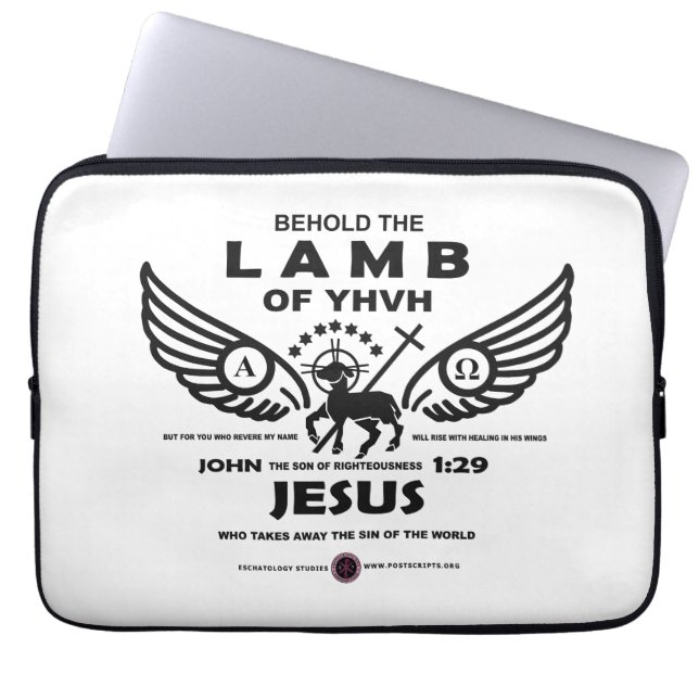 Behold the Lamb of YHVH Laptop Sleeve (Front)