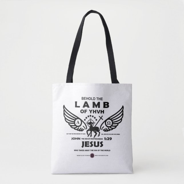 Behold the Lamb of YHVH Tote Bag (Front)