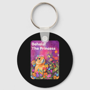 Behold the princess prairie dog cute floral animal key ring