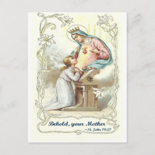 'Behold Your Mother' Blessed Virgin Mary Items Postcard