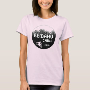 Beidahu China ladies ski logo art black tee