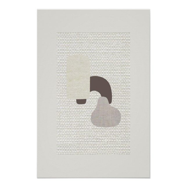 Beige Abstract Art  Poster (Front)