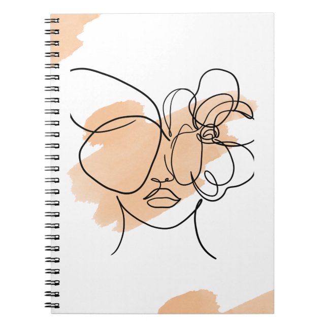 Beige Abstract Art Spiral Photo Notebook  (Front)