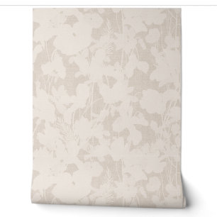Beige Abstract Floral Neutral Romantic Peel Stick Wallpaper