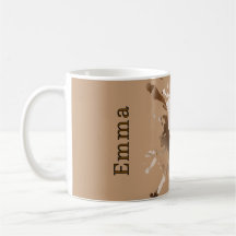 Beige Abstract Paper Texture Mug- Monogram