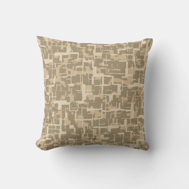 Beige Abstract Pattern Cushion (Front)