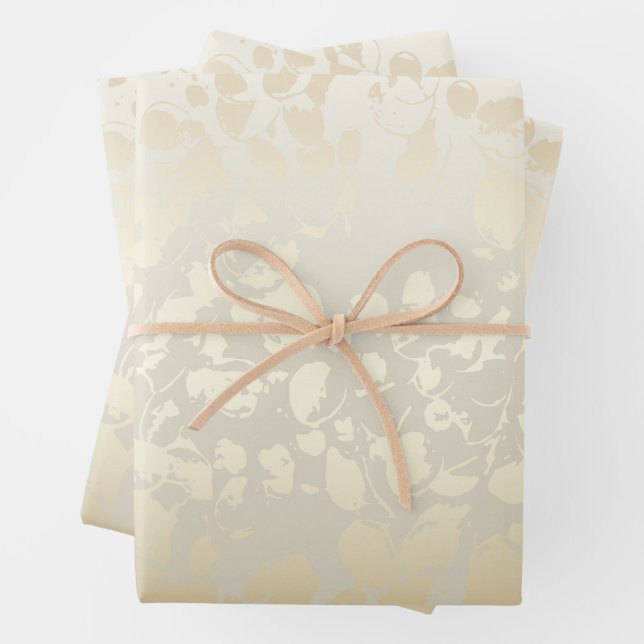 Beige Abstract Watercolor Marble Pattern Wrapping Paper Sheet (In situ)