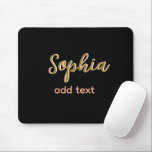 beige add name girl boss text black elegant mouse mat<br><div class="desc">girly design</div>
