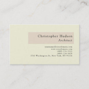 Beige & Almond Color Modern Simple Plain Architect Business Card