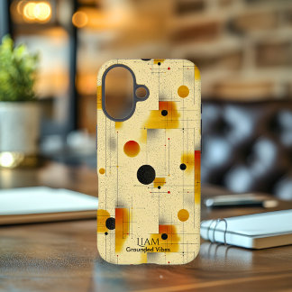 Beige & Amber Grounded Geometric Art Phone Case