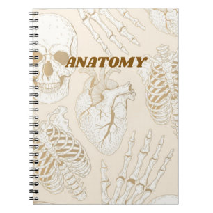 Beige Anatomy Skeleton Medical Aesthetic Design Notebook