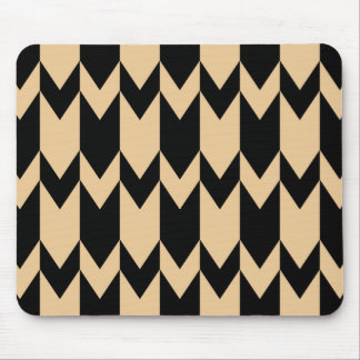 Beige and Black Chevron Pattern. Mouse Mat