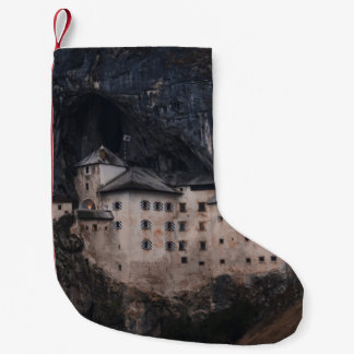 BEIGE AND BLACK CONCRETE HOUSE SMALL CHRISTMAS STOCKING