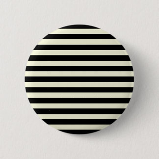 Beige And Black Elegant Horizontal Stripes 6 Cm Round Badge