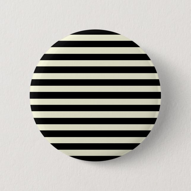 Beige And Black Elegant Horizontal Stripes 6 Cm Round Badge (Front)