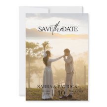 Beige and Black Elegant Wedding Save the Date 