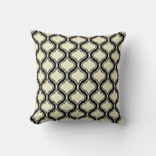 Beige And Black Geometric Pattern Cushion