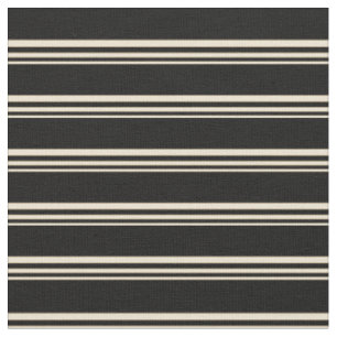 Beige and Black Lined Pattern Fabric