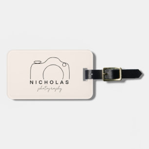 Beige and Black Minimalist Photography Luggage Tag