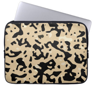 Beige and Black Pattern Laptop Sleeve