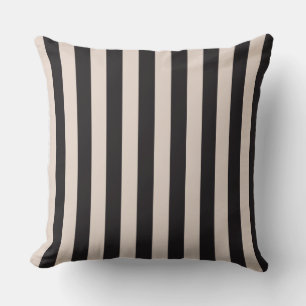 Beige and black stripes cushion