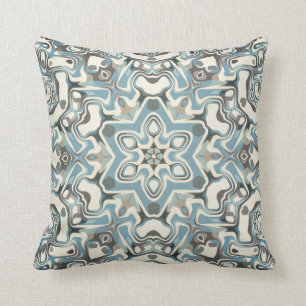 Beige And Blue Mandala Cushion