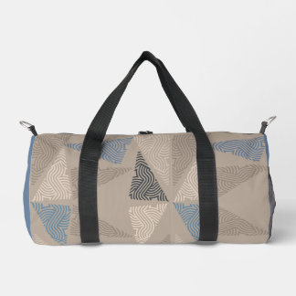 Beige and Blue Triangle  Duffle Bag