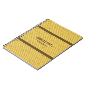 Beige and brown bamboo wood background notebook