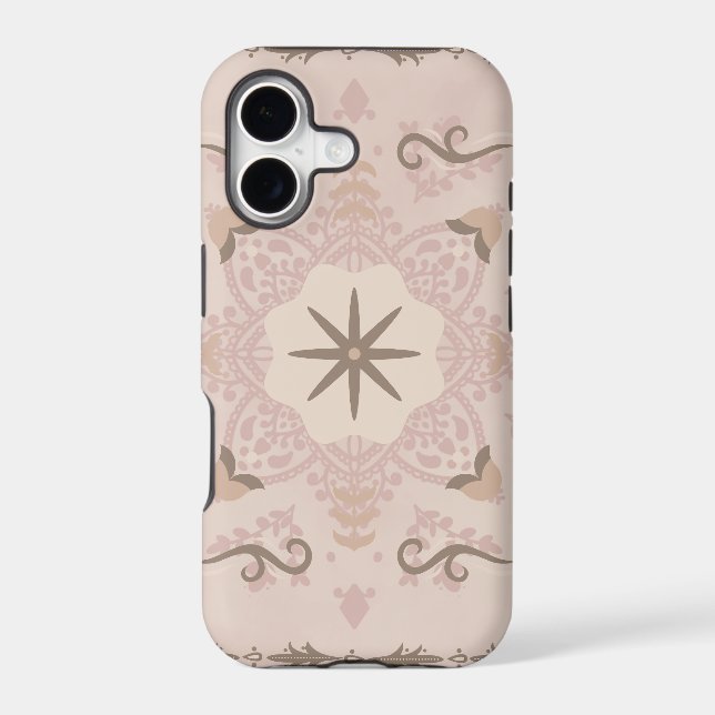 Beige And Brown Batik Pattern iPhone 17 Case (Back)