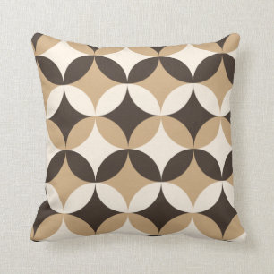 Beige and brown circles cushion