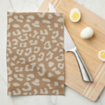 Beige and Brown Leopard Print Pattern Tea Towel<br><div class="desc">Spice up those mundane kitchen chores with this wild leopard print patterned waffle knit towel in neutral beige on a soft tan brown background making it a fun decor accessory for your eclectic decor home and kitchen.</div>