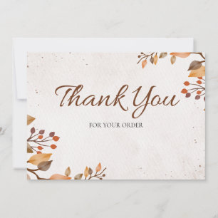 Beige and Brown Organic Business Service Thank You Card
