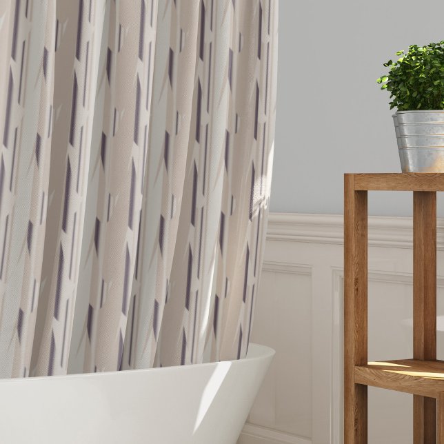 Beige and Brown Patterned Stripes Shower Curtain (Creator Uploaded)