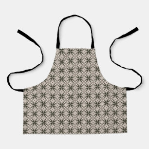 Beige and Brown Retro circular shapes Apron