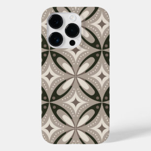 Beige and Brown Retro circular shapes Case-Mate iPhone 14 Pro Case