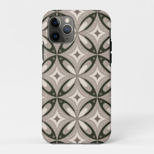 Beige and Brown Retro circular shapes iPhone 11 Pro Case