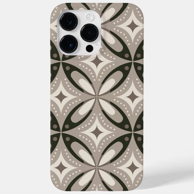Beige and Brown Retro circular shapes Case-Mate iPhone Case (Back)