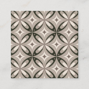 Beige and Brown Retro circular shapes Discount Card