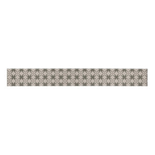 Beige and Brown Retro circular shapes Grosgrain Ribbon