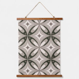Beige and Brown Retro circular shapes Hanging Tapestry